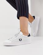 Fred Perry Mesh Detail Leather Sneaker - White