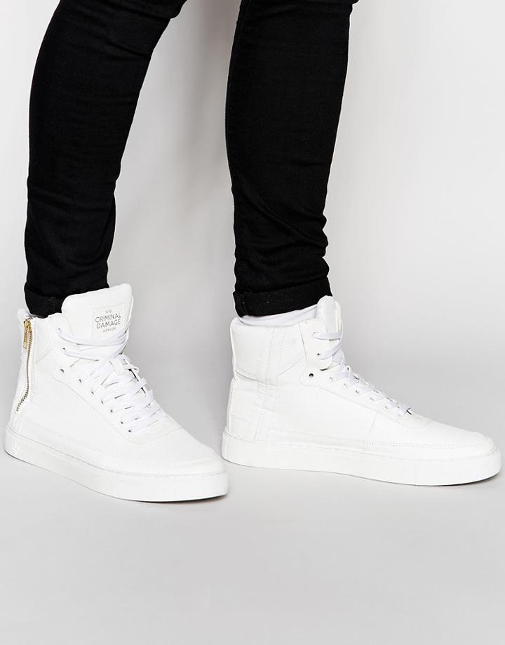 Criminal Damage Python Mid Sneakers - White