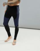 Hiit Running Tights With Reflective Zip Detail In Black - Black
