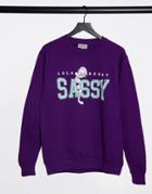 In The Style X Olivia Bowen Oversized Motif Sweatshirt In Purple
