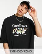 Asos Design Oversized T-shirt With Carebears Print In Black
