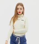 Fila High Neck Top With Small Chest Logo - White