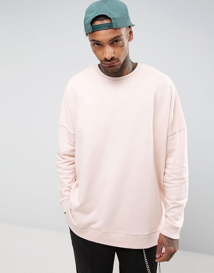 Asos Extreme Oversized Sweatshirt In Pink - Pink