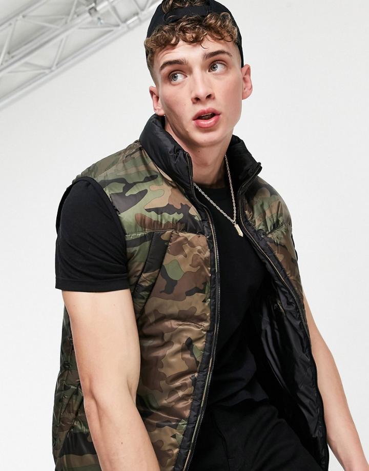 True Religion Camo Puffer Vest-green