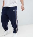 Badrhino Plus Cuffed Joggers With Stripe Stripe In Navy - Navy