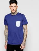 Fred Perry T-shirt With Camo Pocket - Royal Marl