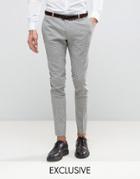 Heart & Dagger Super Skinny Suit Pant In Summer Dogstooth - Gray