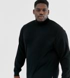 French Connection Plus 100% Cotton Roll Neck Sweater-black
