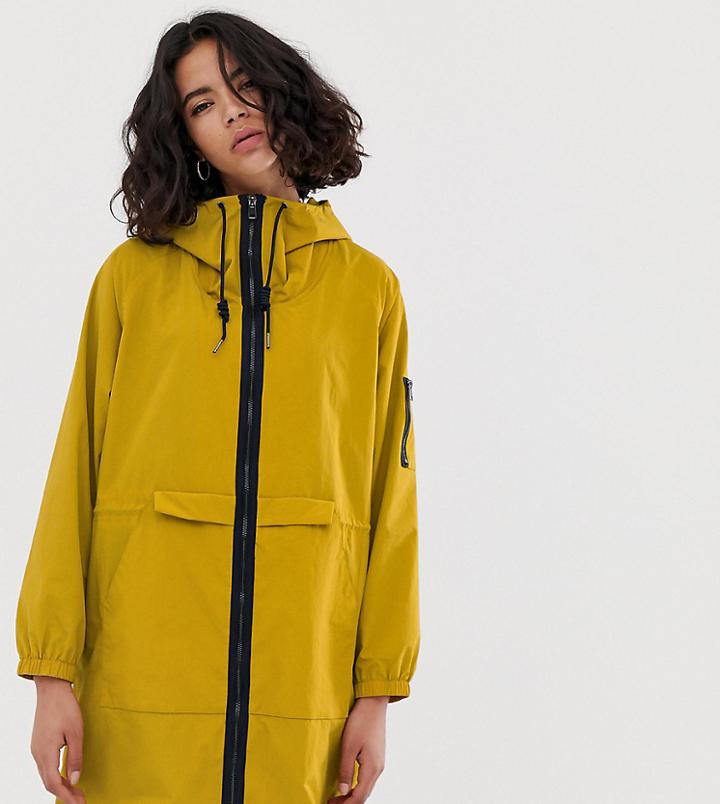 Esprit Nylon Lightweight Parka Jacket In Mustard-yellow