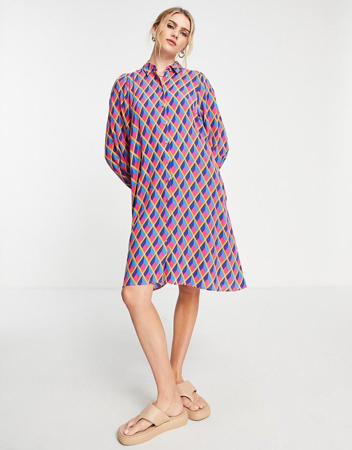 Y.a.s Graffy Printed Shirt Dress-multi