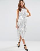 Pixie & Diamond Stripe Shirt Dress - White
