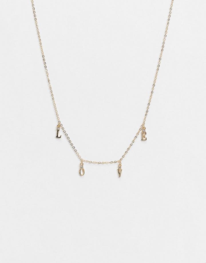 Pieces Love Charm Necklace In Gold