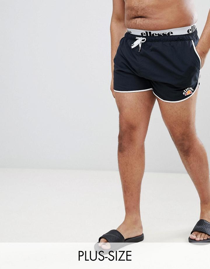 Ellesse Plus Swim Shorts With Elastic Waistband In Black - Black