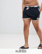 Ellesse Plus Swim Shorts With Elastic Waistband In Black - Black