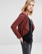 Only Faux Suede Jacket - Red