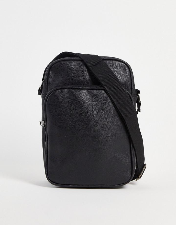 French Connection Front Pocket Flight Bag In Black