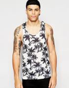 Another Influence Palm Print Tank - White