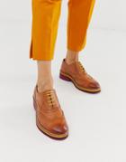 Asos Design Misse Leather Brogues In Tan