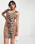 Lola May Mini Dress In Animal Print-multi