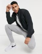 New Look Fleece Tracksuit Jacket In Black