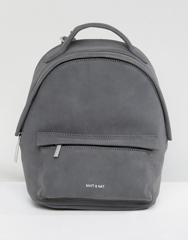 Matt & Nat Mini Munich Faux Suede Gray Backpack - Gray