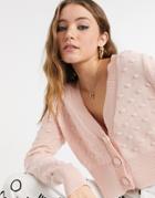 Cotton: On Textured Cardigan In Pink
