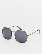 Asos Design Metal Oversized Square Sunglasses In Copper With Smoke Lens-brown