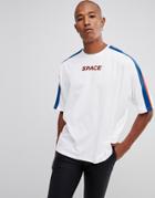 Asos Design Oversized T-shirt With Color Block And Space Text - White