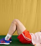 Collusion Short Swim Shorts In Red With Retro Side Stripe
