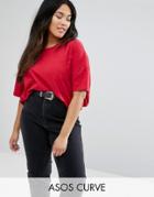Asos Curve Super Oversized T-shirt - Red