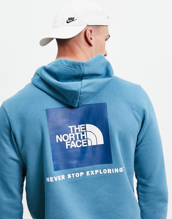 The North Face Nse Box Back Print Hoodie In Blue-blues