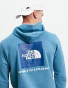 The North Face Nse Box Back Print Hoodie In Blue-blues
