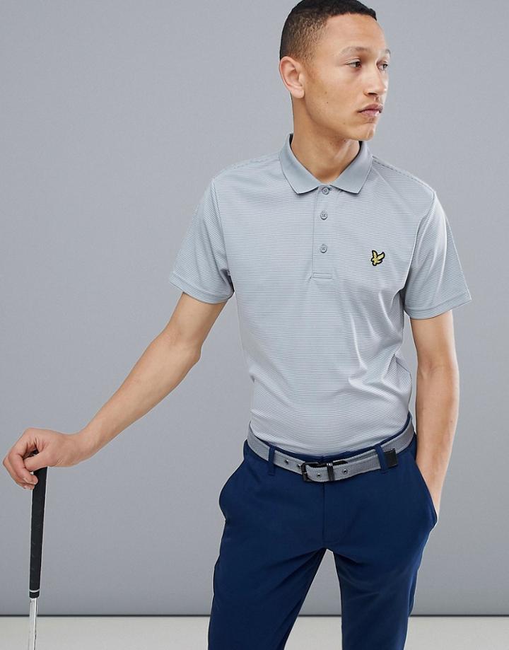 Lyle & Scott Golf Kinloch Stripe Polo Shirt In Gray - Gray