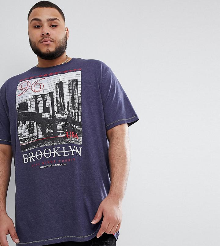 Duke Plus T-shirt With Brooklyn Print - Blue