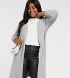 Vero Moda Curve Pocket Detail Cardigan-gray