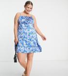 Influence Plus Cami Mini Dress In Blue Floral