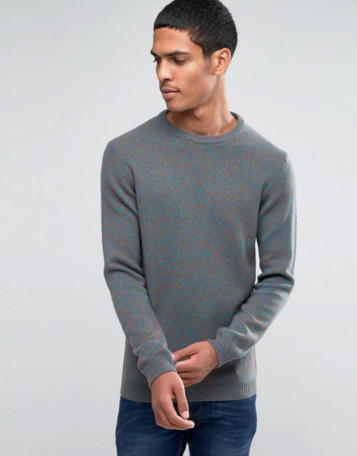 Asos Lambswool Rich Crew Neck Jumper In Multi Colour Twist - Multi