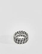 Icon Brand Chain Band Ring In Antique Silver - Silver