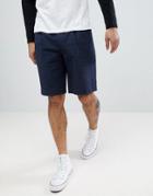 Armani Exchange Textured Cotton Shorts In Navy - Navy