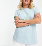 Asos Design Maternity Nursing Double Layer T-shirt In Blue-blues