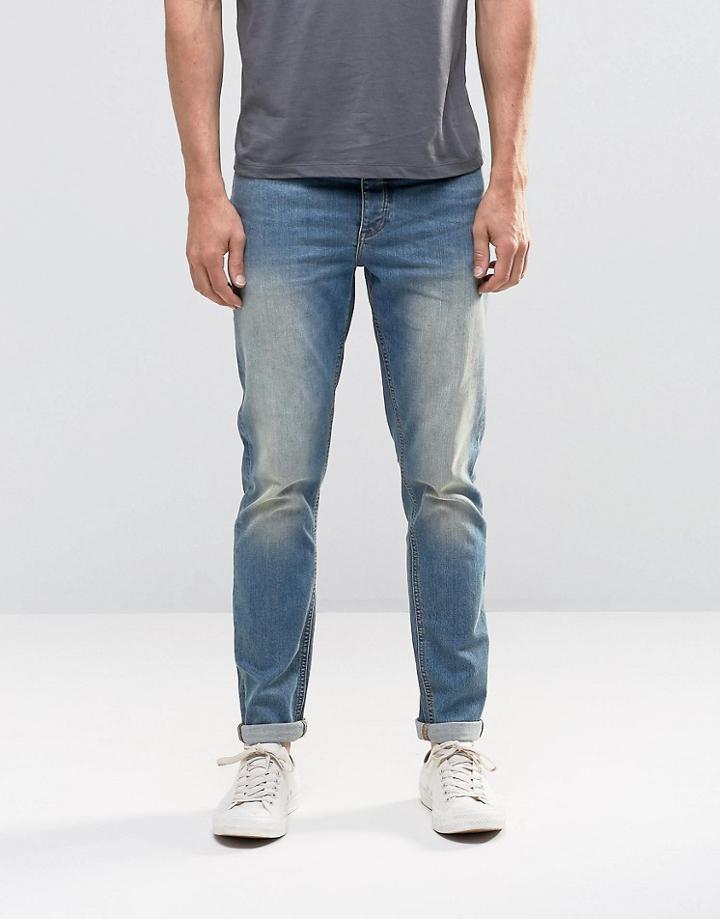 Asos Skinny Jeans In 12.5oz In Light Blue - Blue