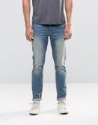 Asos Skinny Jeans In 12.5oz In Light Blue - Blue