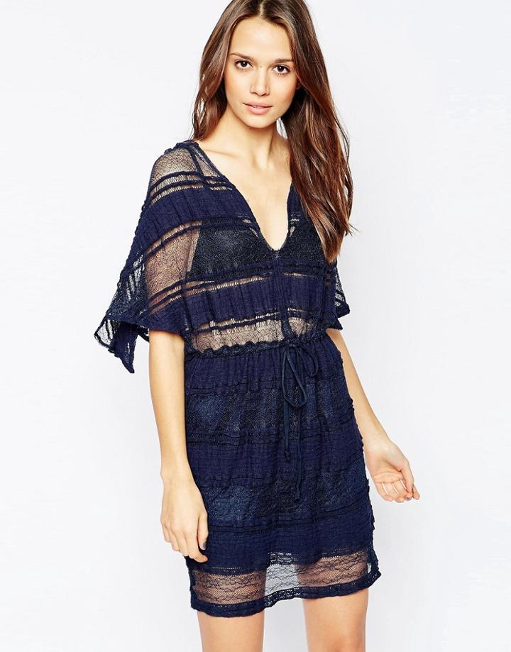 Ganni Decado Lace Dress - Dress Blues