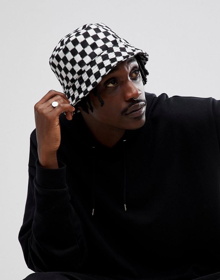 Asos Bucket Hat In Checkerboard - Multi