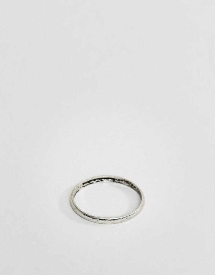 Asos Ditsy Ring In Burnished Silver - Silver