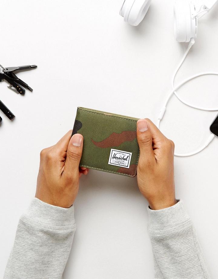 Herschel Supply Co. Roy Bi-fold & Coin Wallet With Rfid In Camo - Green