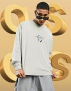 Asos Design Oversized Long Sleeve T-shirt In Green With Front Print