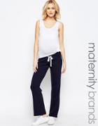 New Look Maternity Wide Leg Track Pants - Navy