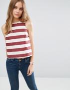 Asos Structured Stripe Shell Top - Multi