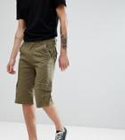 Replika Plus Size Cargo Short In Green - Green